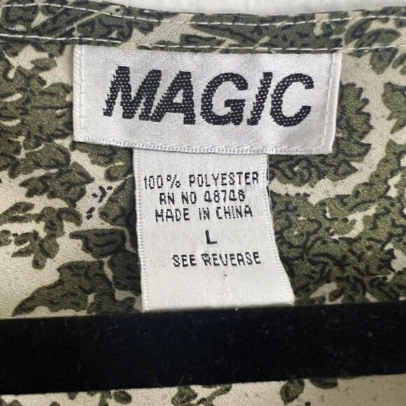 Vintage Magic Woman’s Tunic Paisley Green Bohemian Flared Sleeve Blouse Large - Picture 3 of 10